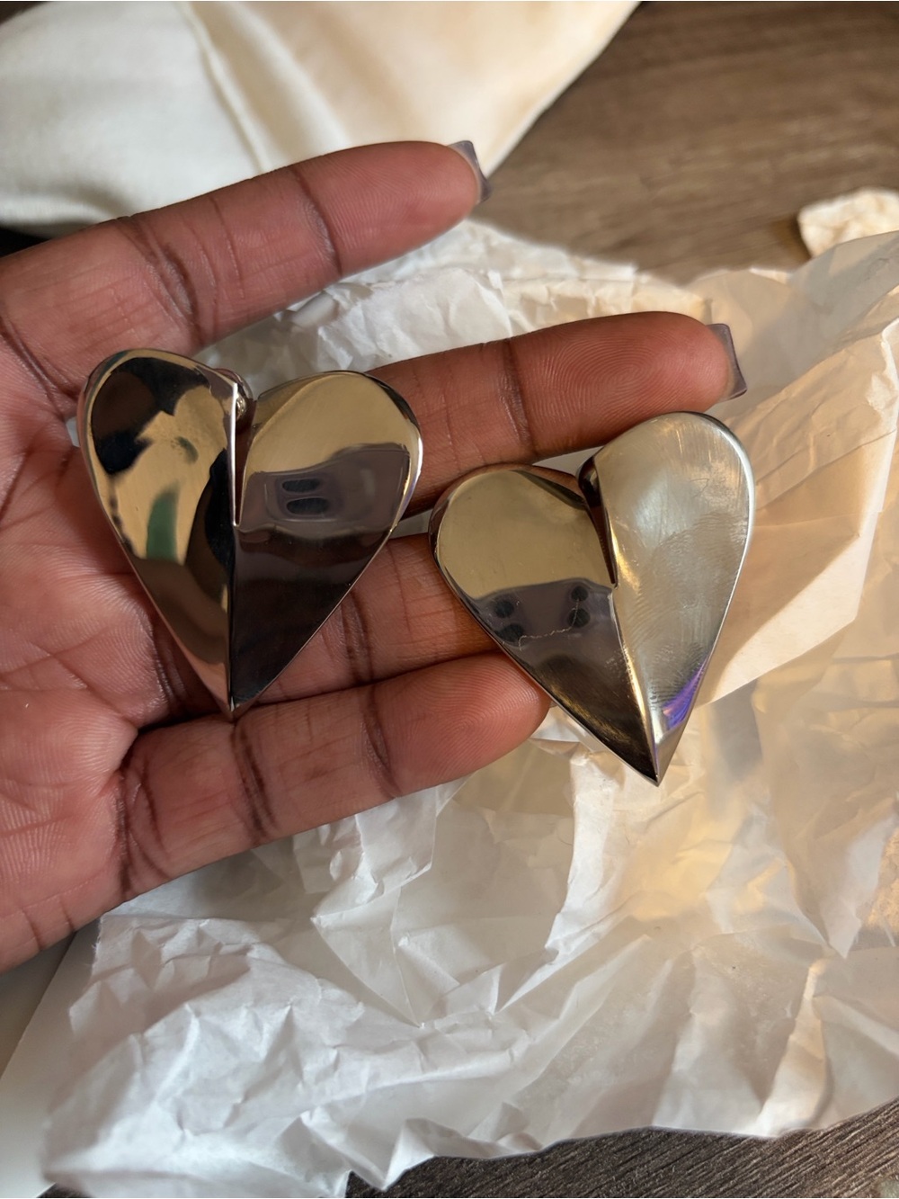 ALAÏA Polished Silver Heart Drop Earrings - Women Jewelry